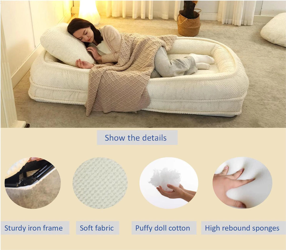 White Lazy Sofa Floor Couch P95821