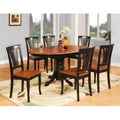 5 Pc Oval Dining Set with Pedestal Table and 4 Wood Seat Chairs I4400