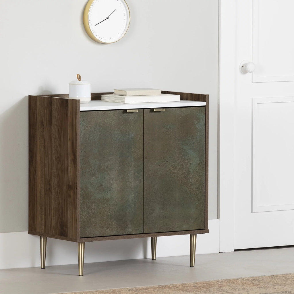 Brown Mid-century Glam Cabinet J3585