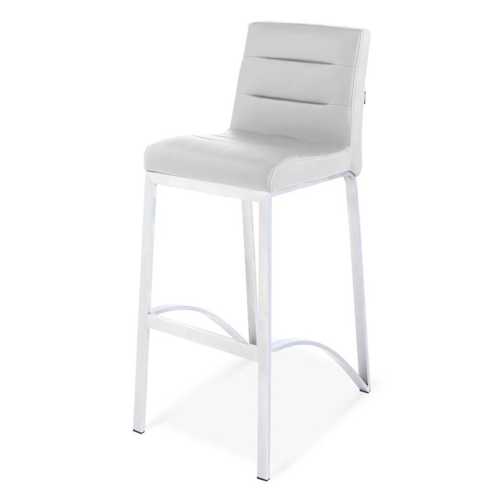 Grey Bar Stool with Metal Base F131