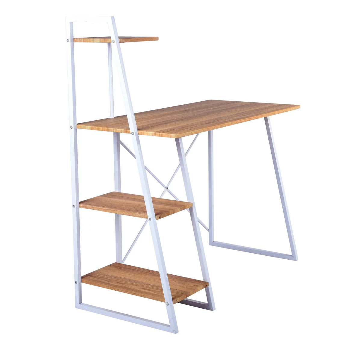 40'' Oak Computer Desk with Open Shelves I30325