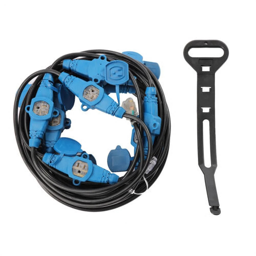 65FT 12awg 13 Plugs 15A 125V Power Extension Cord Splitter T94297