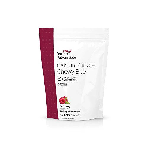 Calcium Citrate Chewy Bites 500mg with Vitamin D3 Sugar Free Raspberry 90 Count L822