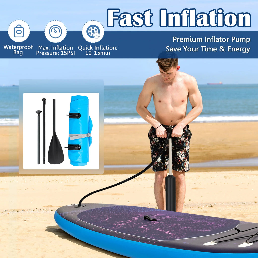 10.5 ft Inflatable Stand-Up Paddle Board Non-Slip Deck O4822
