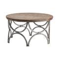 Mango Wood and Steel Round Cocktail Table V61719