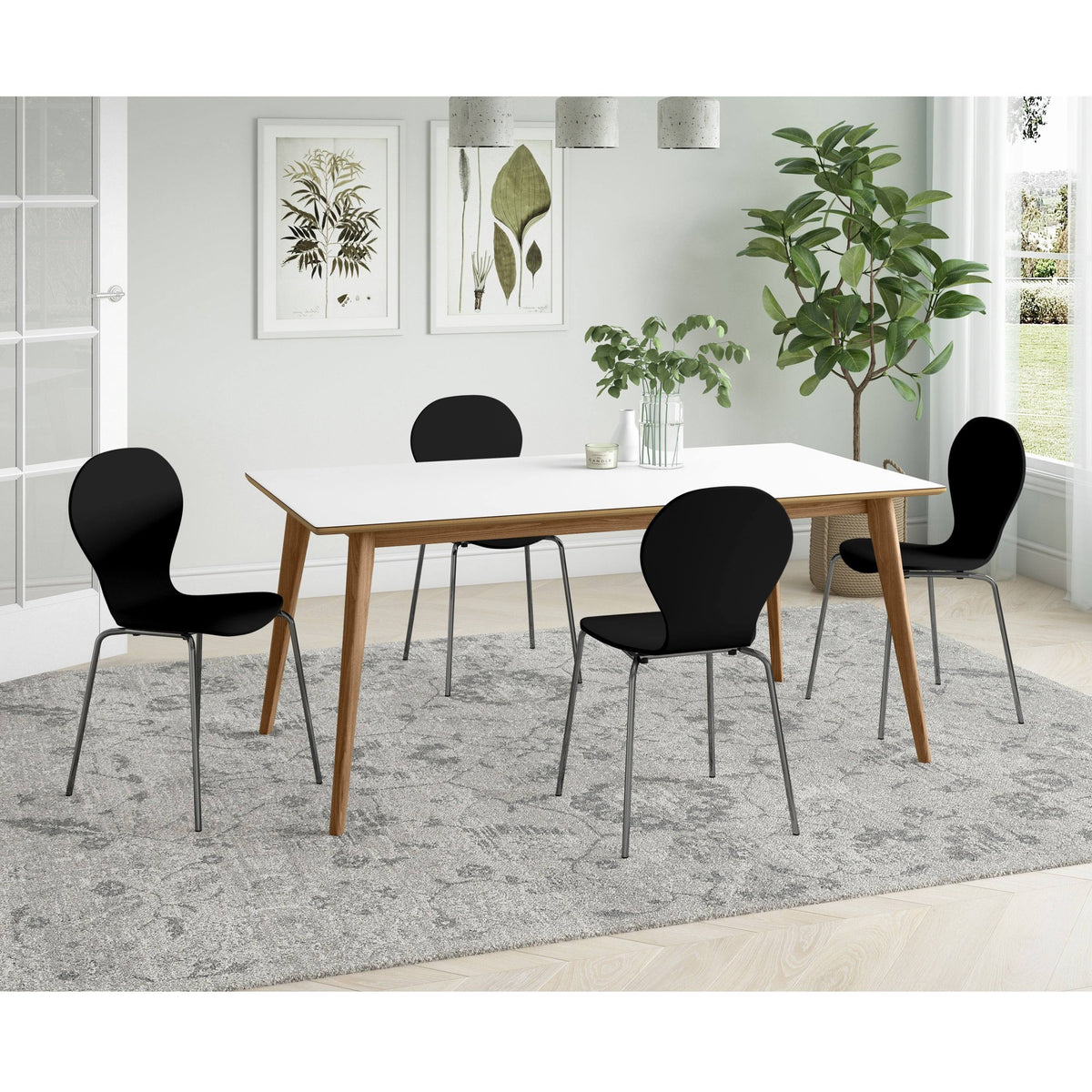 Blue Armless Dining Chair Set of 4 X414