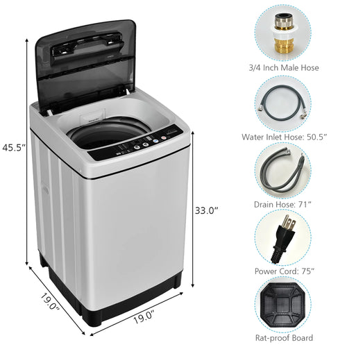 1.5 Cu.Ft 11 LBS Full-Automatic Washer & Dryer Grey F736195