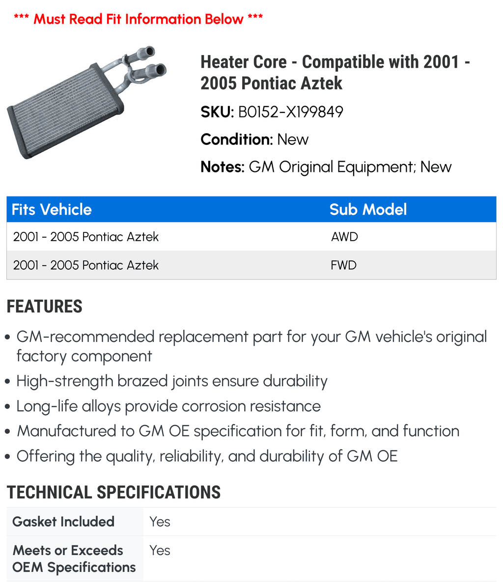 Heater Core S40546