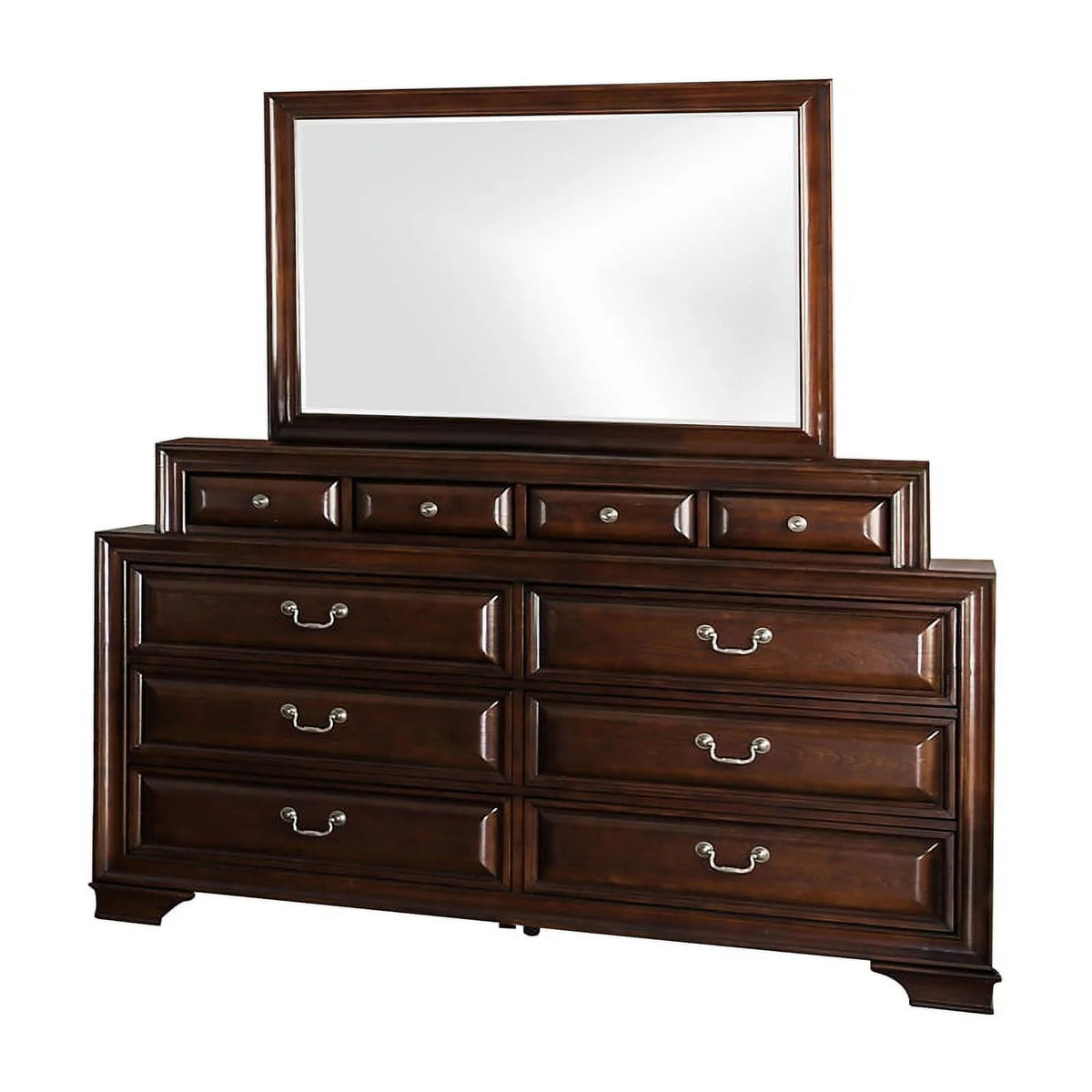 Solid Wood 10-Drawer Dresser and Mirror in Cherry I970