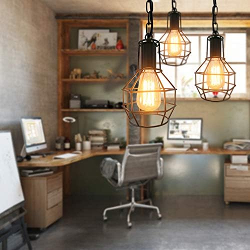 Vintage Industrial Metal Cage Pendant Ceiling Light P44632