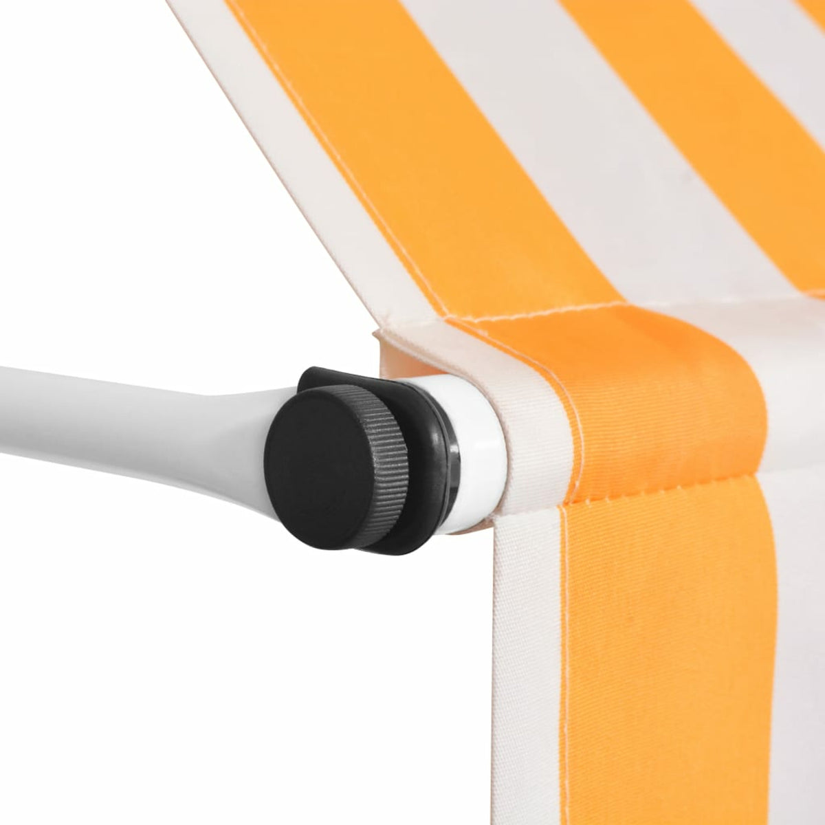 Manual Retractable Awning 118.1" Orange and White Stripes X2877