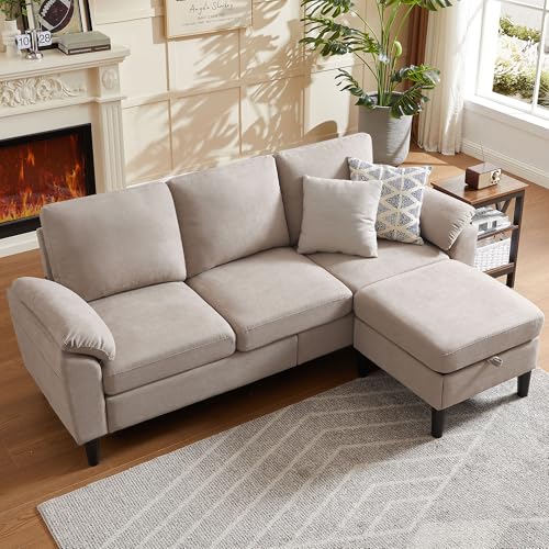 Light Grey Convertible Sectional Sofa X560655