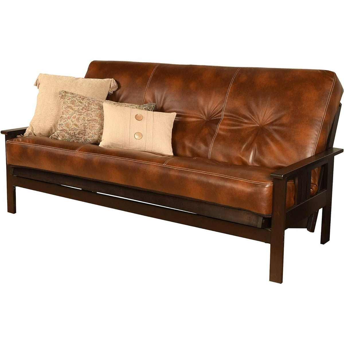 Espresso Finish Futon Frame with Saddle Mattress G880487