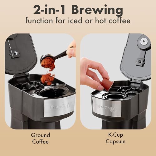 Iced/Hot Coffee Maker, 8, 10 or 12oz Pours, Black/Stainless-Steel Z48883