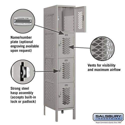 12-in Wide Four Tier Vented Metal Locker B473235