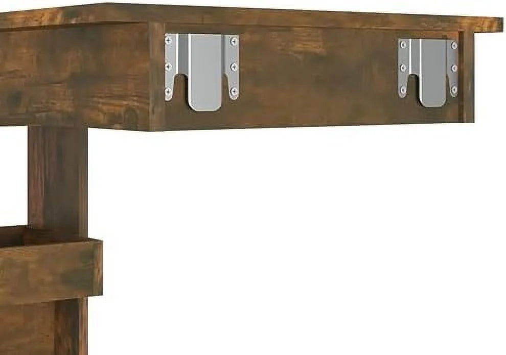 Brown Oak Engineered Wood Dining Table D571960