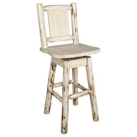 Swivel Solid Wood Counter Stool Natural with Clear Lacquer V138168
