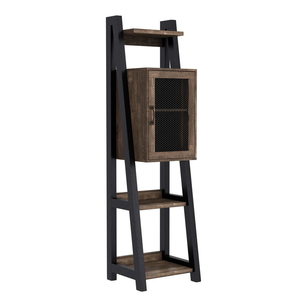 Reclaimed Oak Wood Tower Cabinet with Adjustable Shelf H393