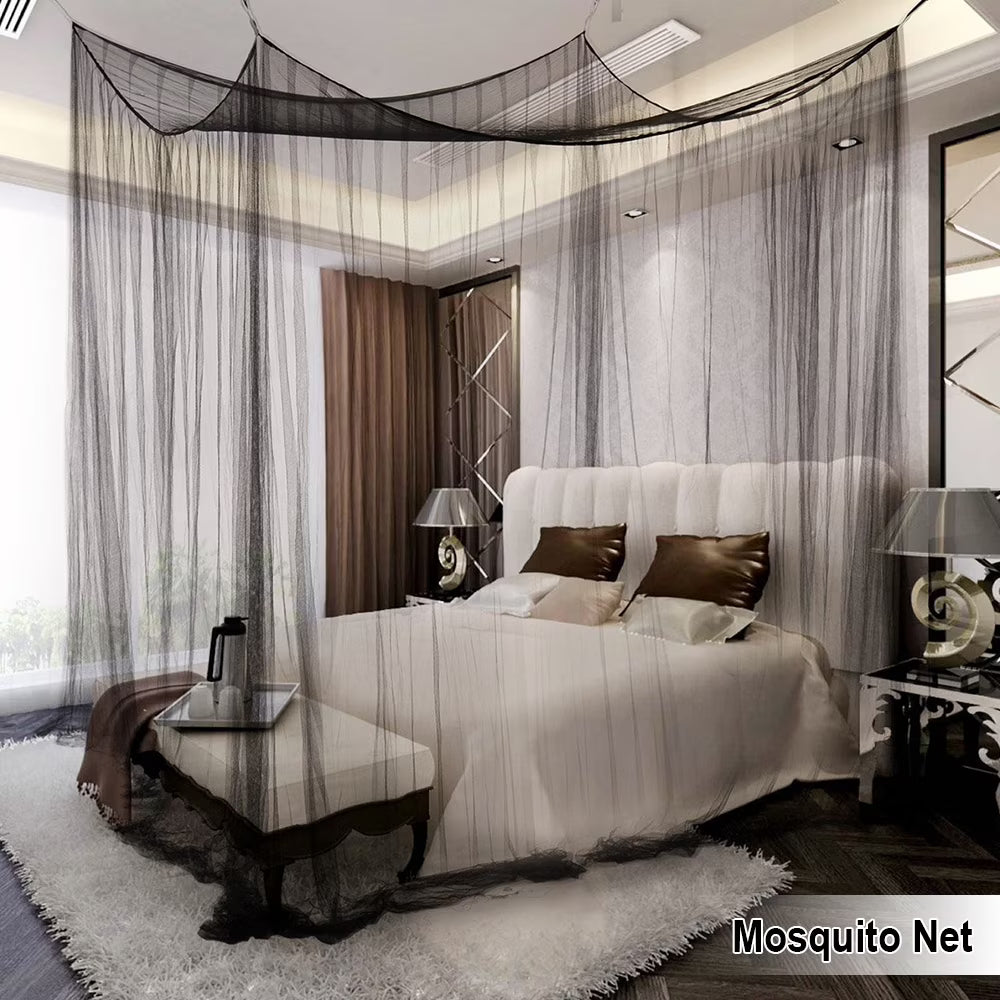 Black Mosquito Net Canopy for Double Beds R751490