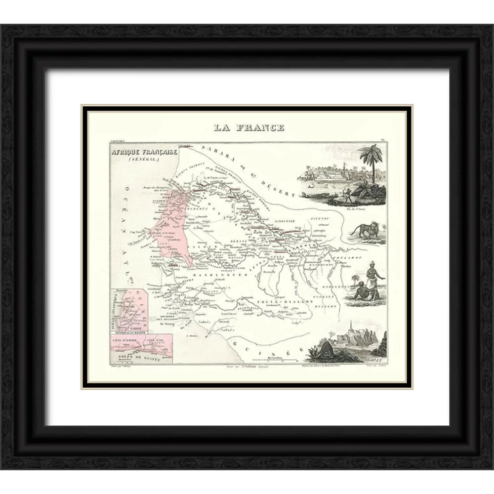 Black Ornate Wood Framed Art Print F4027