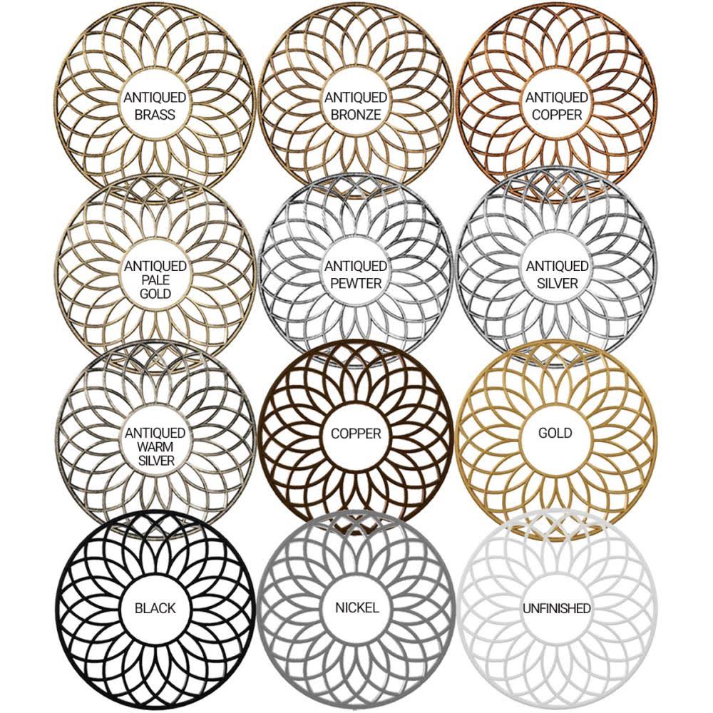 32x22OD x 12 3/8x22ID x 1x22P PVC Pierced Ceiling Medallion L761