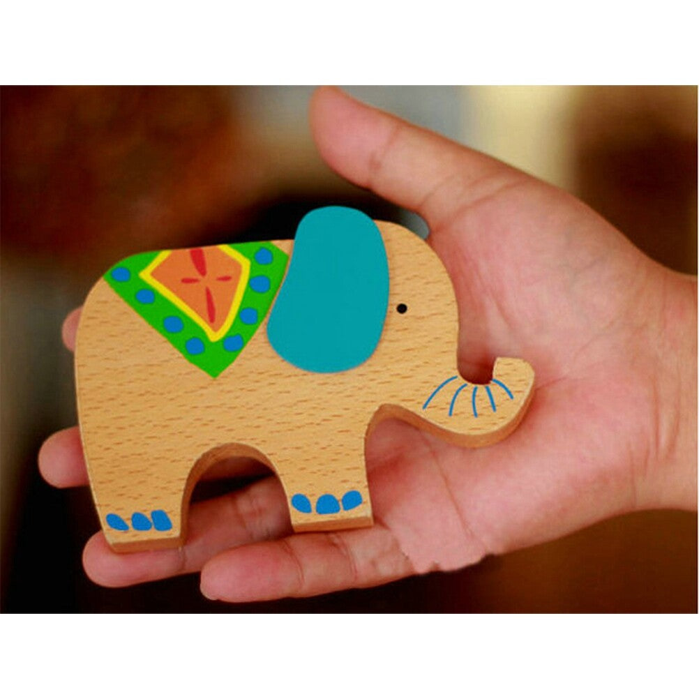 Wooden Stackable Building Blocks Set Balancing Games Playset Toys Educational Toys for Kids Children(Elephant) I74965