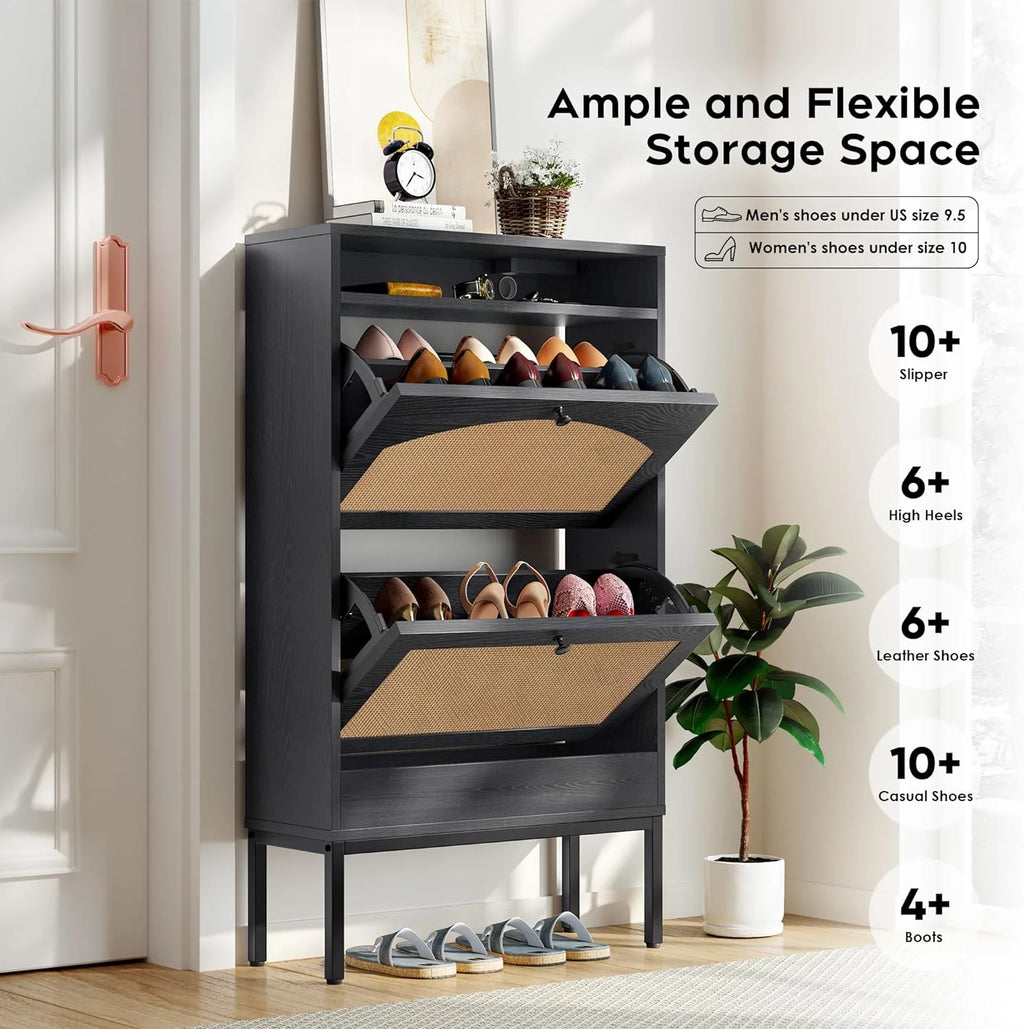 Black Shoe Storage Cabinet K961