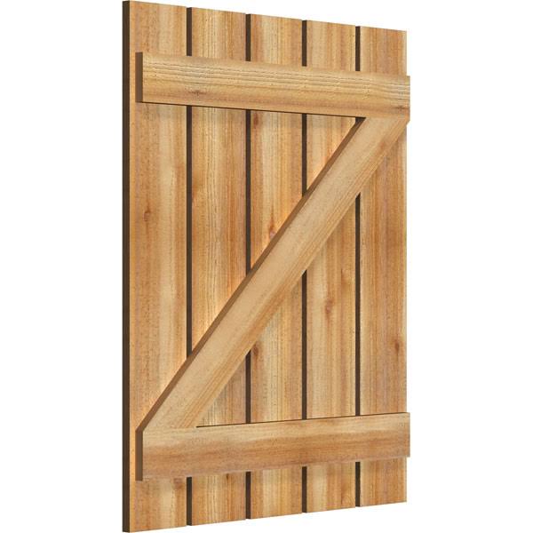 Rough Sawn Western Red Cedar Board-n-Batten Shutters U18021