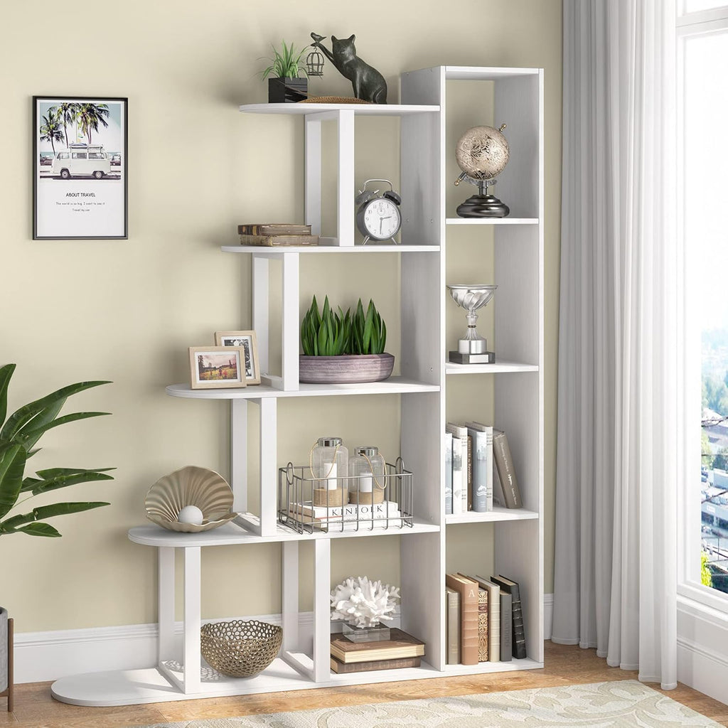 White 5-Tier Corner Ladder Shelf E5108