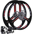26 inch Heavy Duty 3 Spoke Motorized Bike Mag Wheel Set - Black X604115