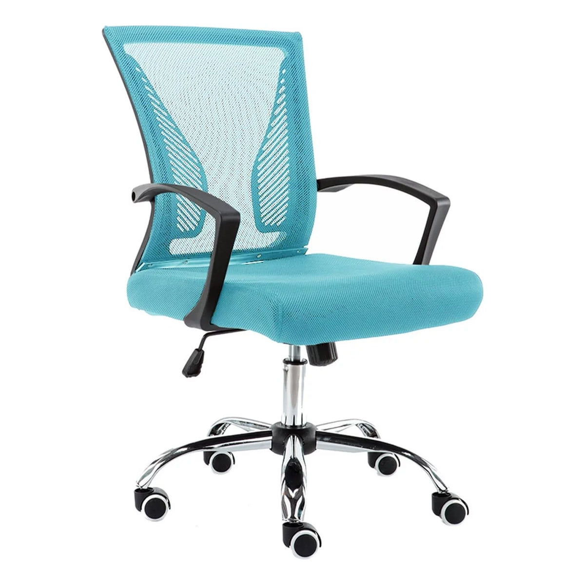 Black & Aqua Ergonomic Mesh Mid Back Office Chair X77735