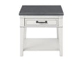 White and Grey 1 Drawer End Table O911436