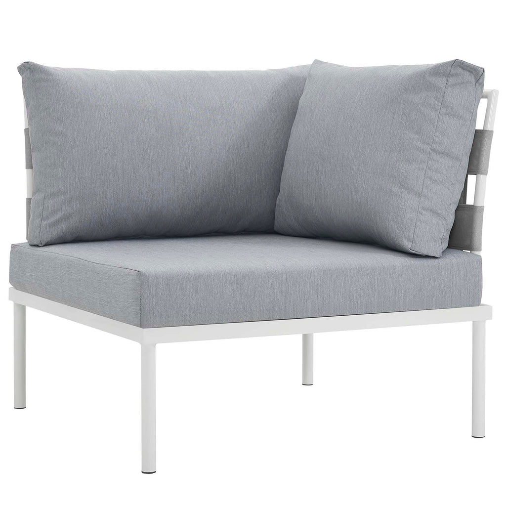 White Gray 8 Piece Outdoor Aluminum Sectional Sofa Set P14186