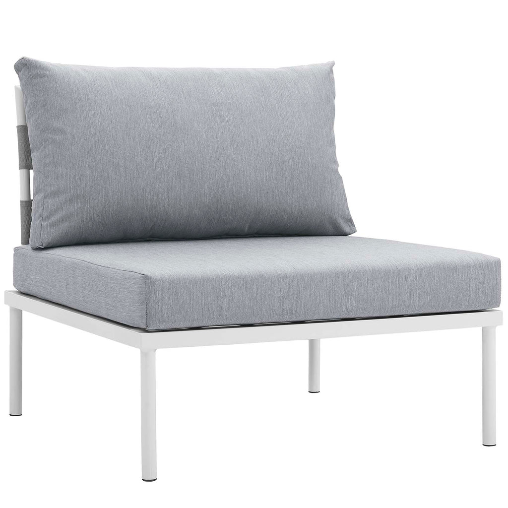 White Gray 8 Piece Outdoor Aluminum Sectional Sofa Set P14186