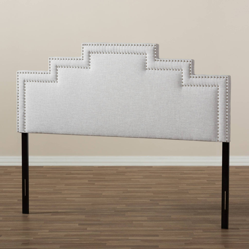 Greyish Beige Fabric King Size Headboard Q511