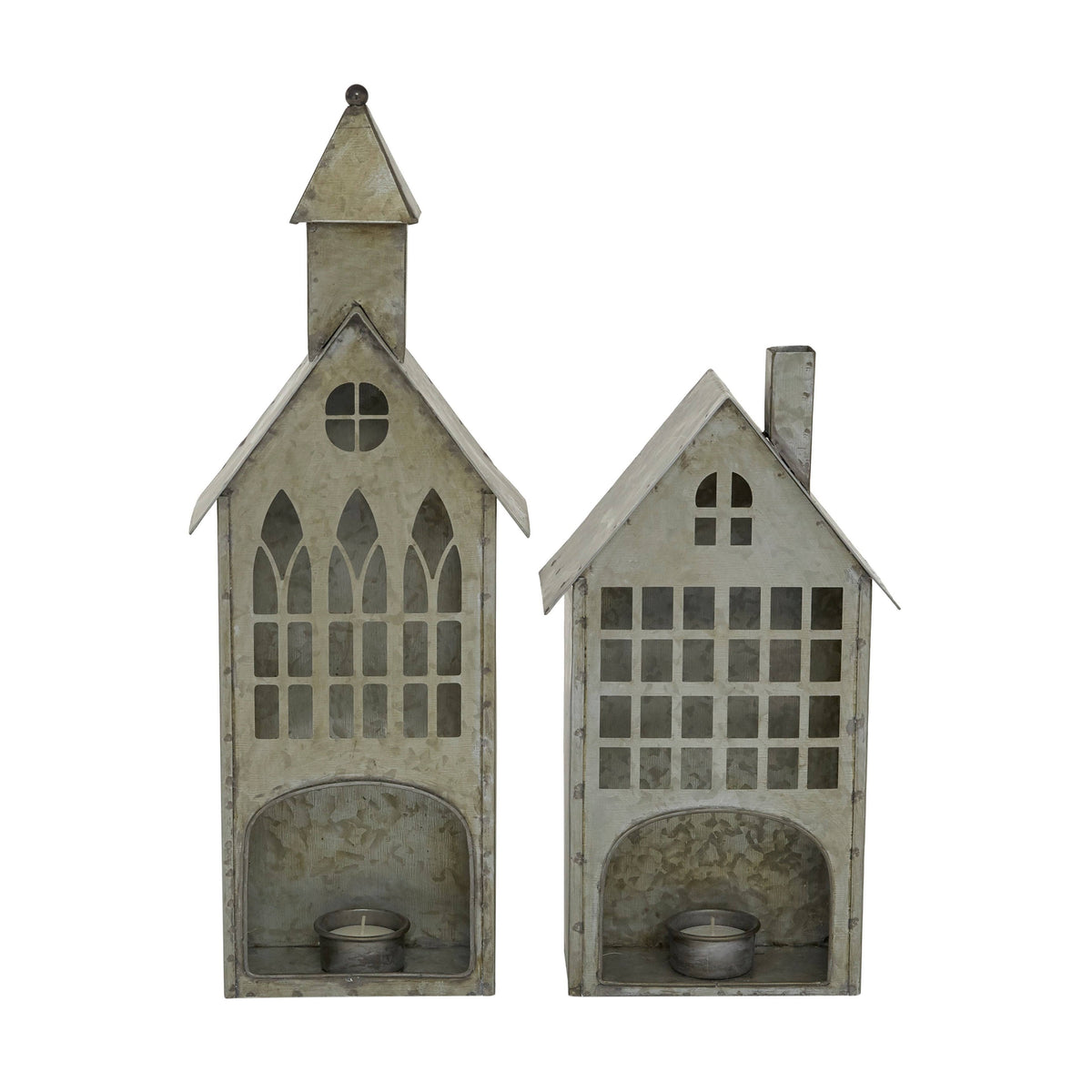 Grey Metal Candle Holder (Set of 2) G1035