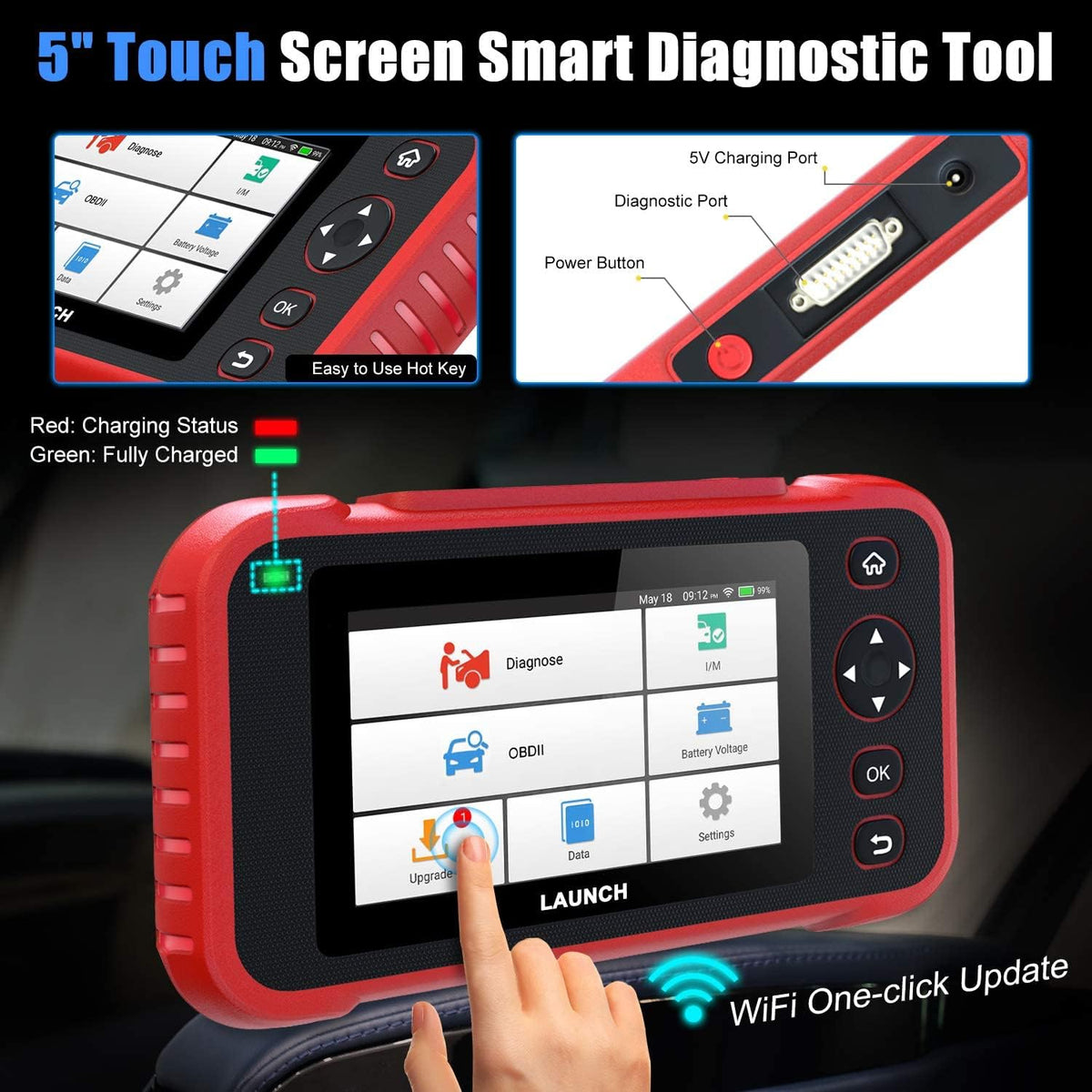 OBD2 Scanner Car Code Reader Scan Tool with 5 Touchscreen B477131