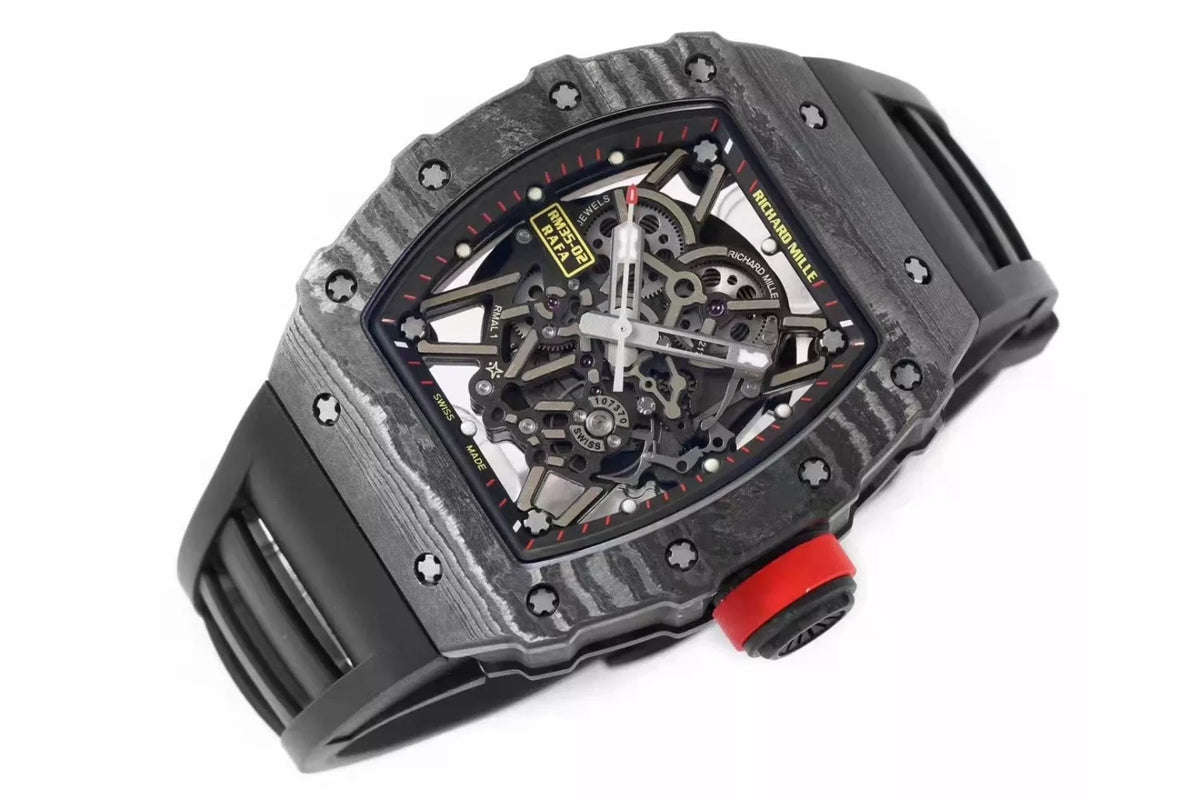 Black Bezel Red Markers Black Rubber Strap S840292