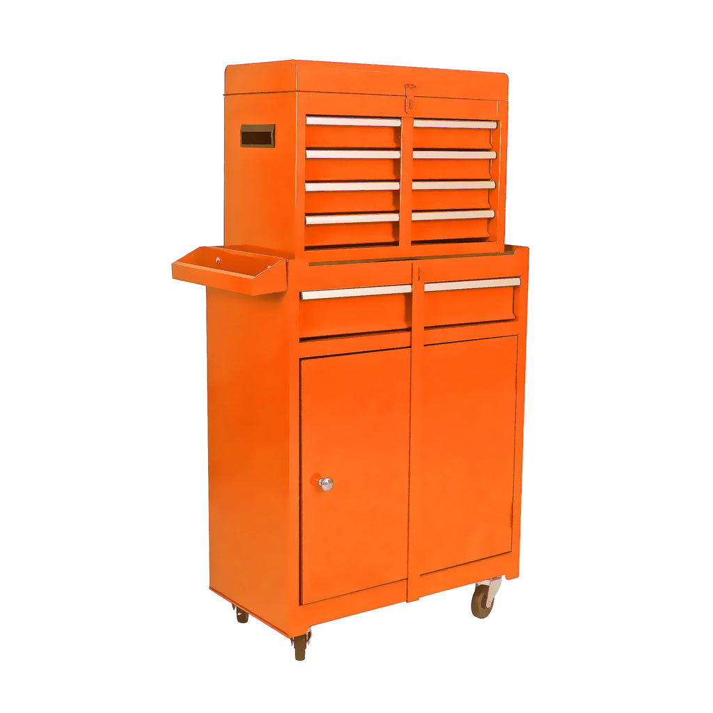 Black 4 Drawer Stainless Steel Rolling Tool Chest and Cabinet N989