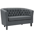 Grey Fabric Button Tufted Loveseat I11571