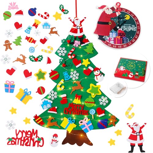 Felt Christmas Tree with 34 Ornaments O465792