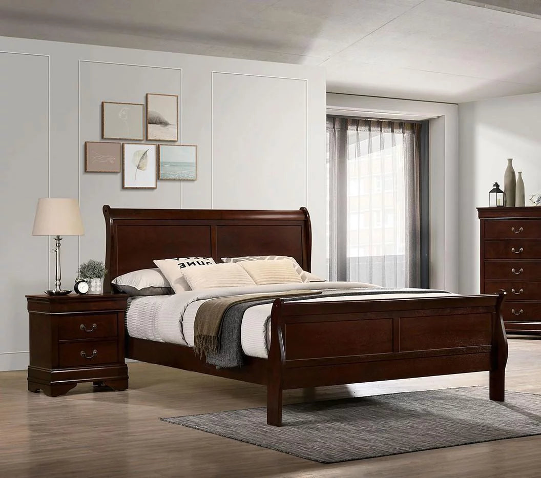 Cherry Solid Wood 5pcs Bedroom Set U725