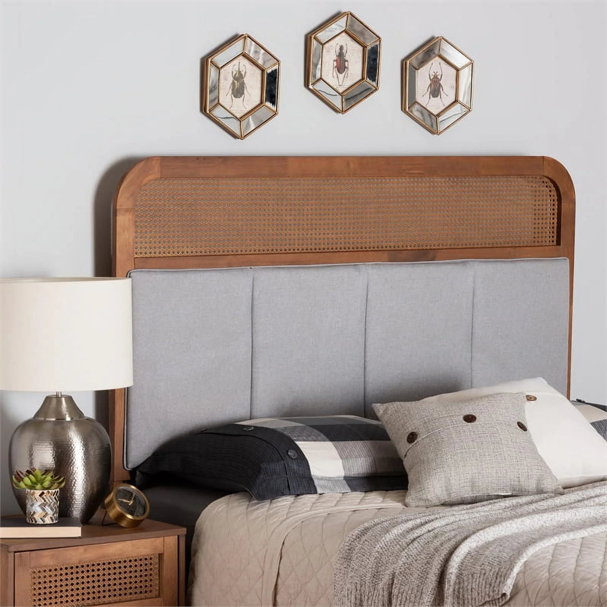 Wood & Fabric King Size Headboard K34349