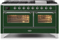 60 Dual Fuel Propane Gas Range Emerald Green Chrome Trim V48770