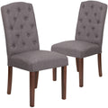 Gray Fabric Tufted Parsons Chair G9965