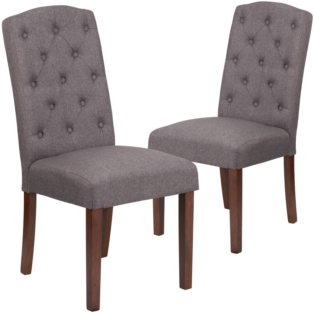 Gray Fabric Tufted Parsons Chair G9965