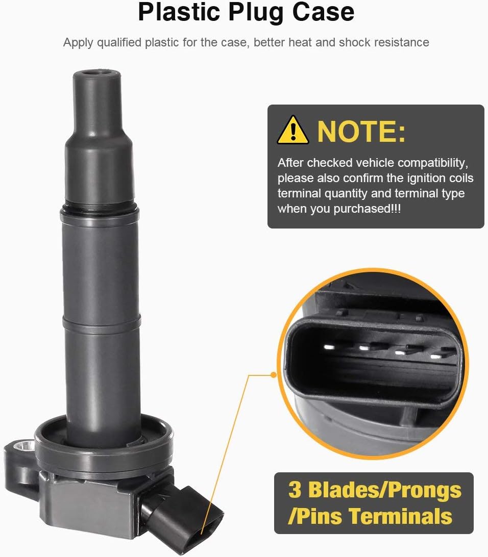 Ignition Coils Compatible with Toyota Camry Solara Rav4 Highlander Scion Tc Xb J44655