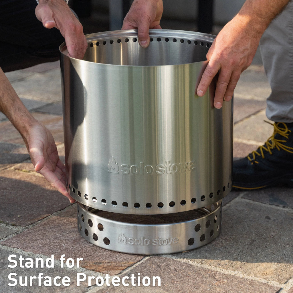 Ranger Smokeless Fire Pit with Stand, Shield and Shelter, Stainless Steel, H: 15.25in x Dia: 15in K9963
