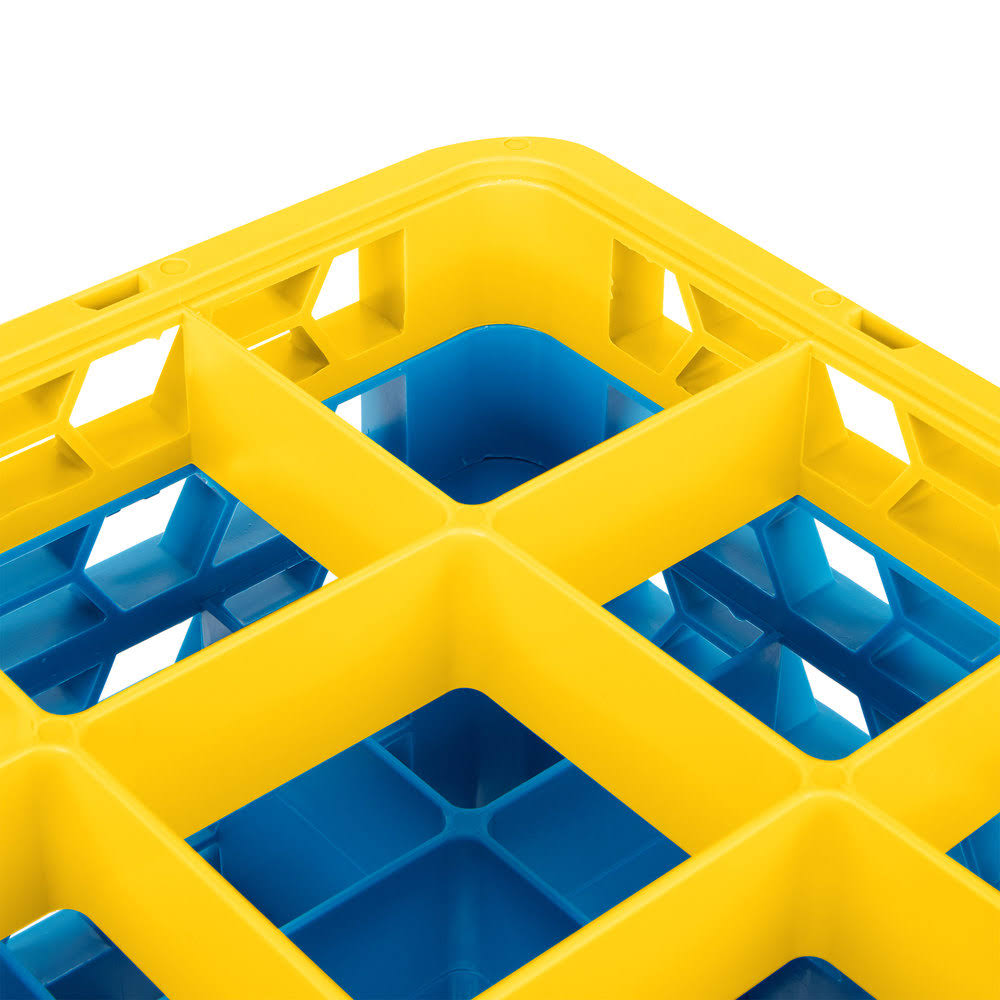 25 Compartment Yellow Glass Rack with 3 Extenders I44372