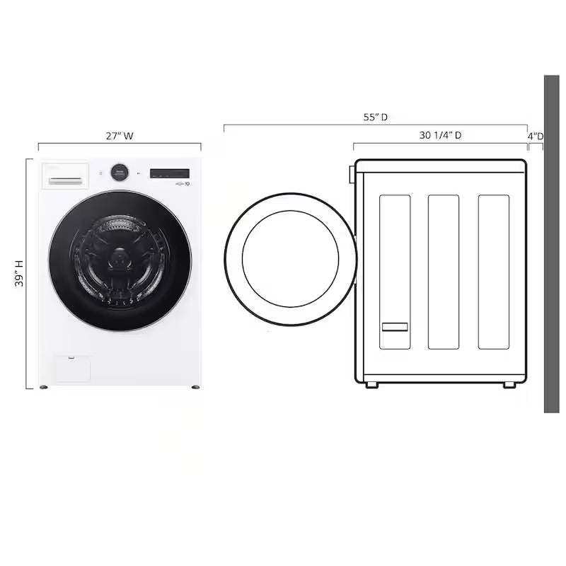 4.5 cu. ft. White Smart Front Load Washer with Steam J53485